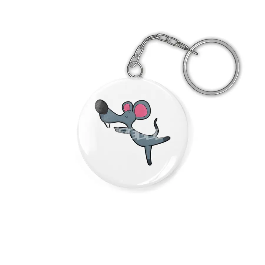 Mouse at Yoga Stretching exercise Anahtarlık