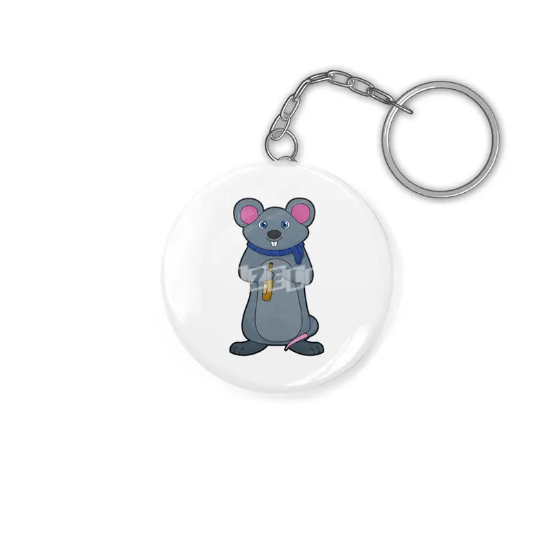 Mouse with Beer bottle Anahtarlık