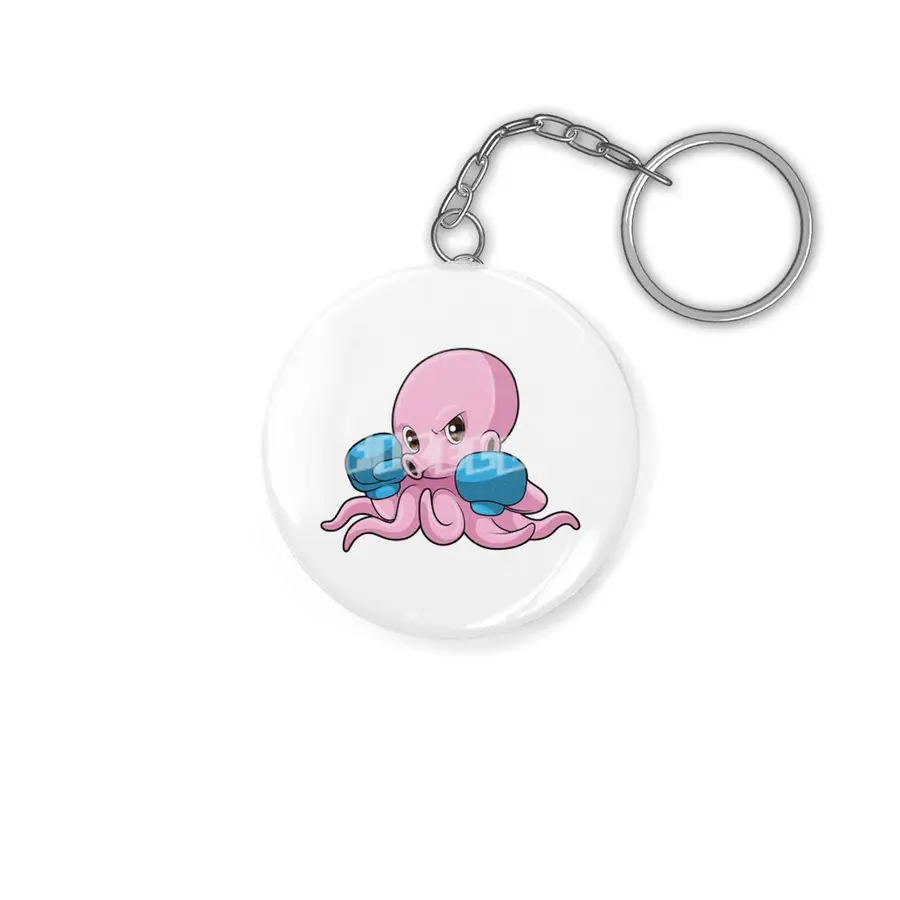 Octopus as Boxer with Boxing gloves Anahtarlık