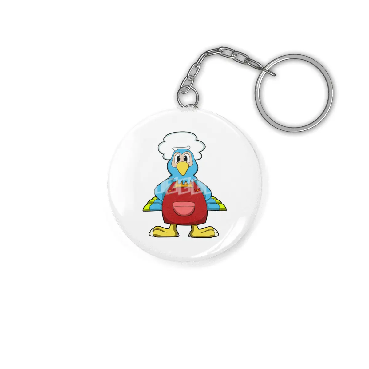 Parrot as Cook with Cooking apron Anahtarlık