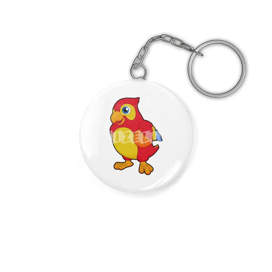 Parrot at Basketball Sports Anahtarlık
