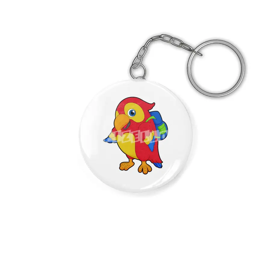 Parrot with Backpack Anahtarlık