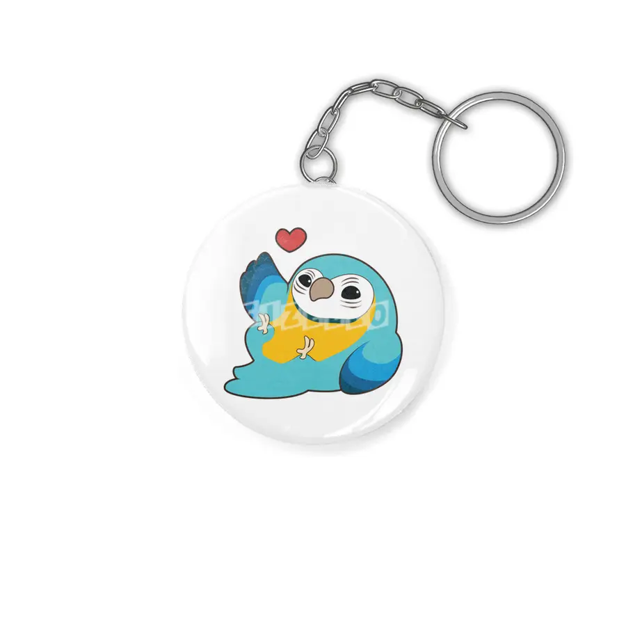 Parrot with Heart Anahtarlık