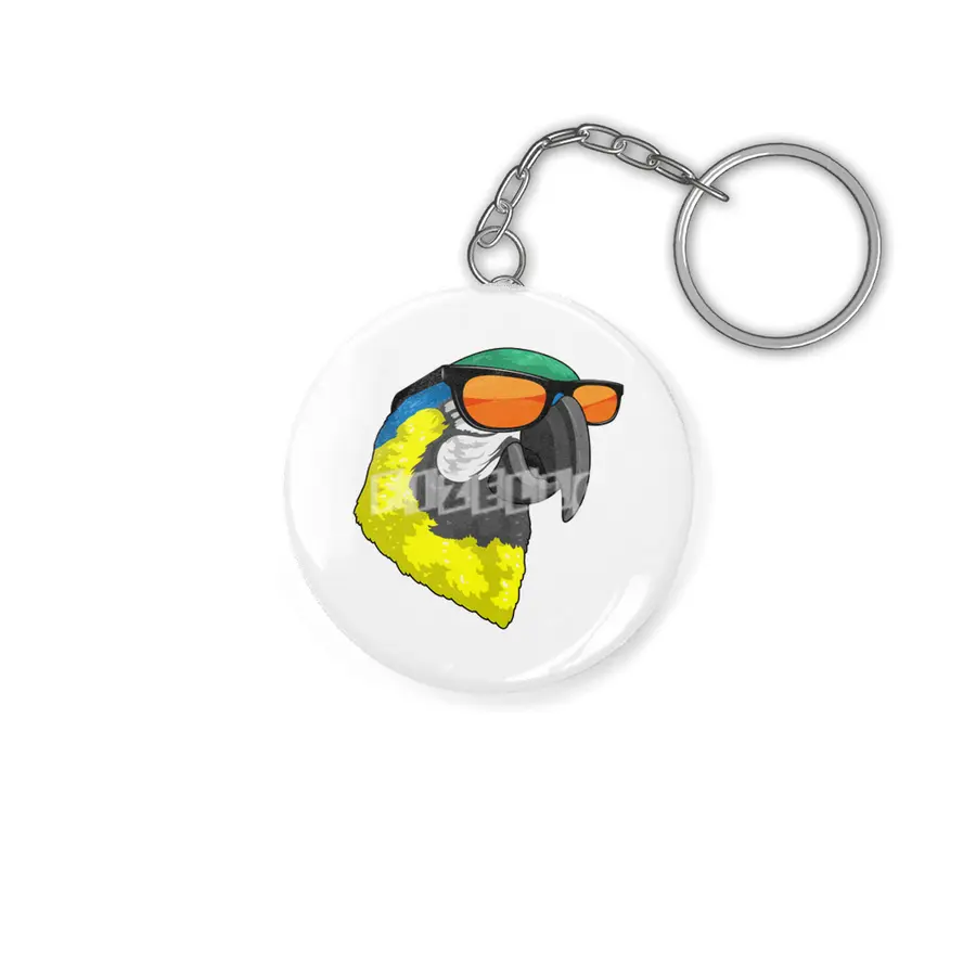Parrot with Sunglasses Anahtarlık
