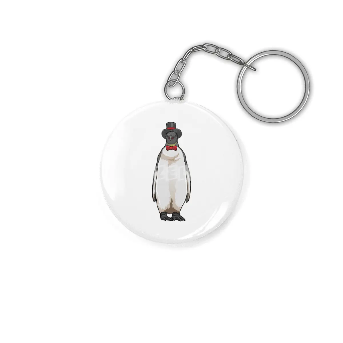 Penguin as Gentleman with Hat Anahtarlık