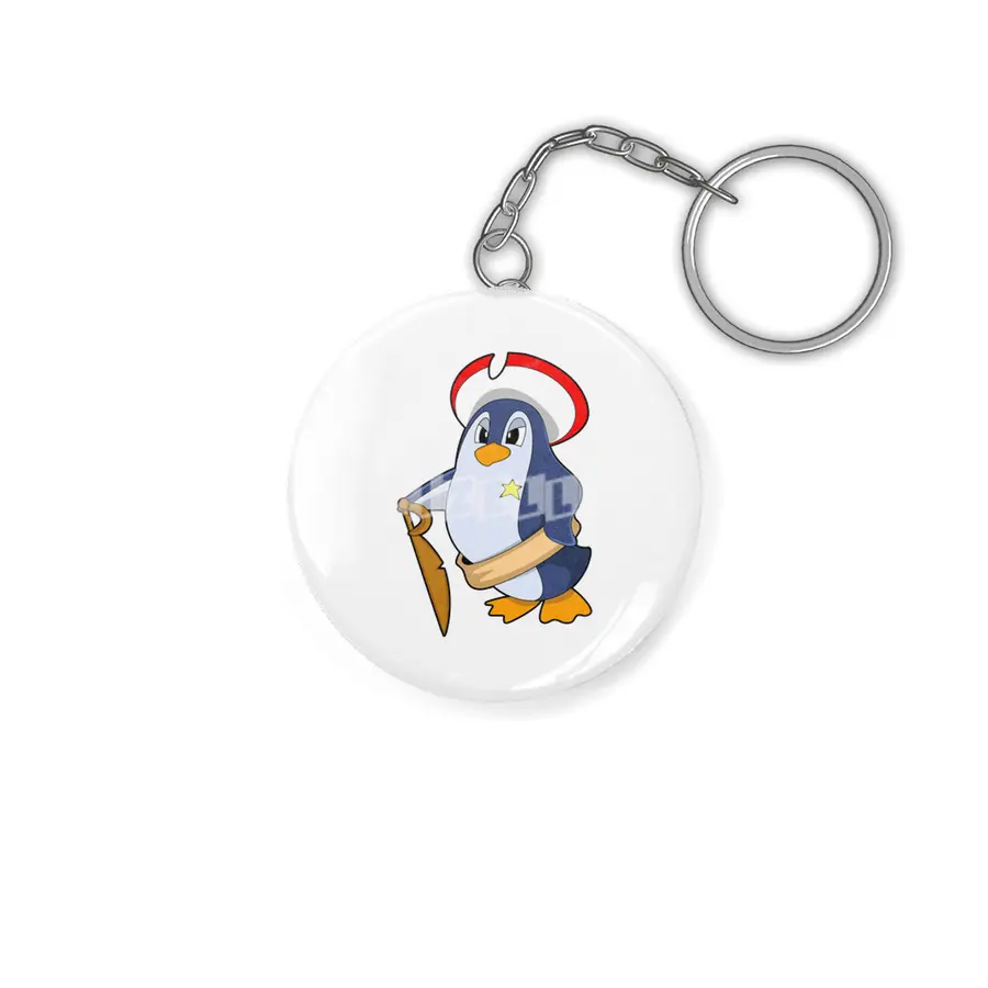 Penguin as Pirate with Hat Anahtarlık