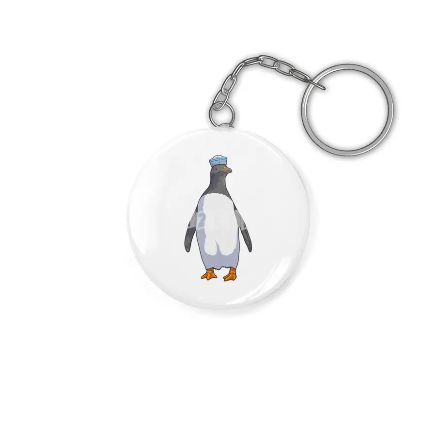 Penguin as Sailor with Hat Anahtarlık