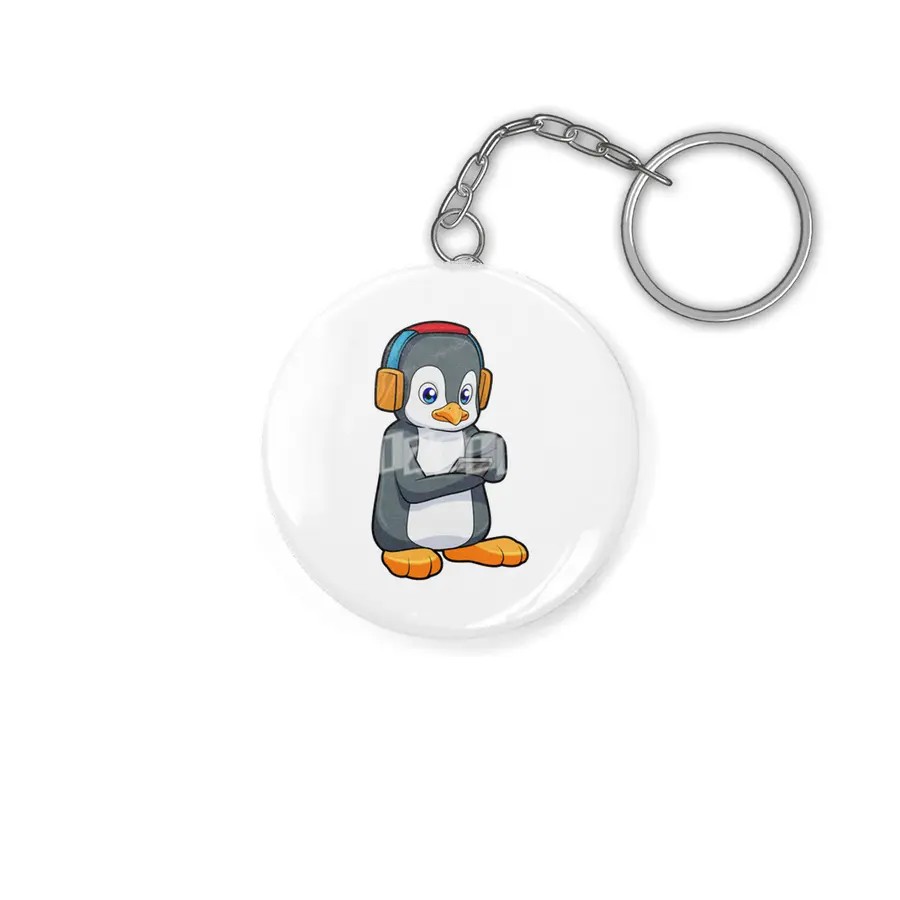 Penguin Music Headphone Anahtarlık