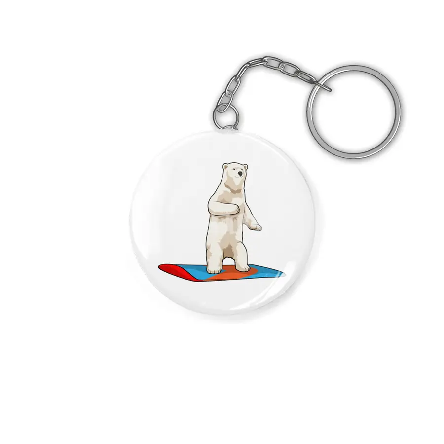 Polar bear as Snowboarder with Snowboard Anahtarlık