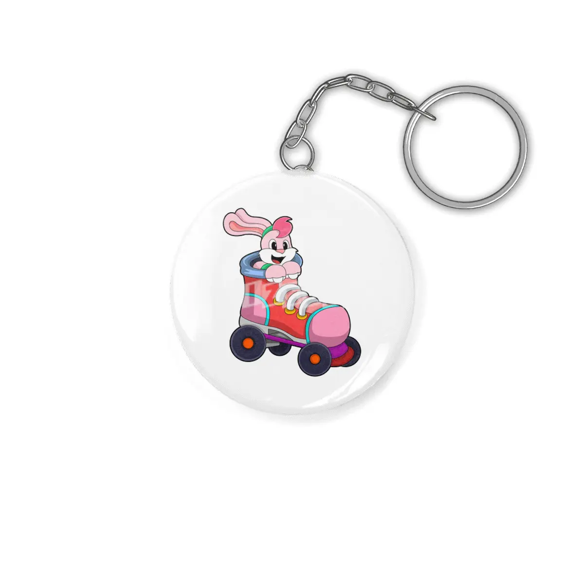 Rabbit as Inline Skater with Inline Skates Anahtarlık