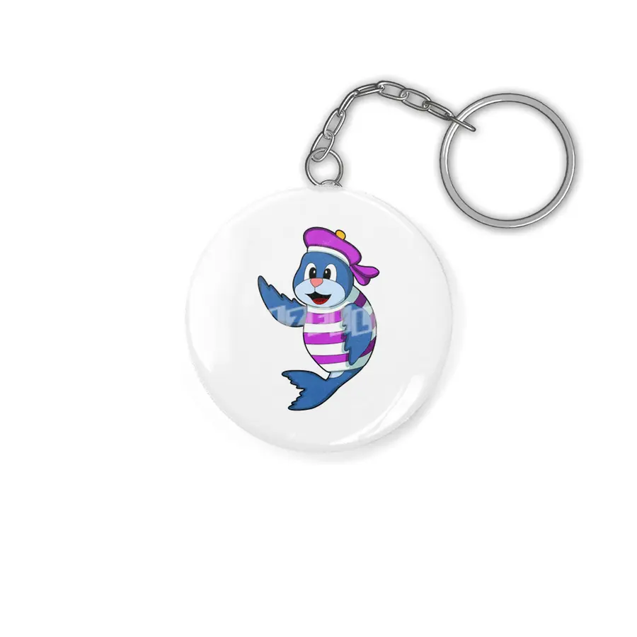 Seal as Sailor with Hat Anahtarlık