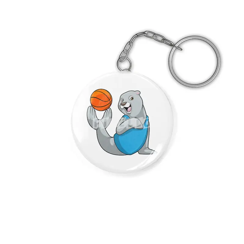 Seal at Basketball Sports Anahtarlık