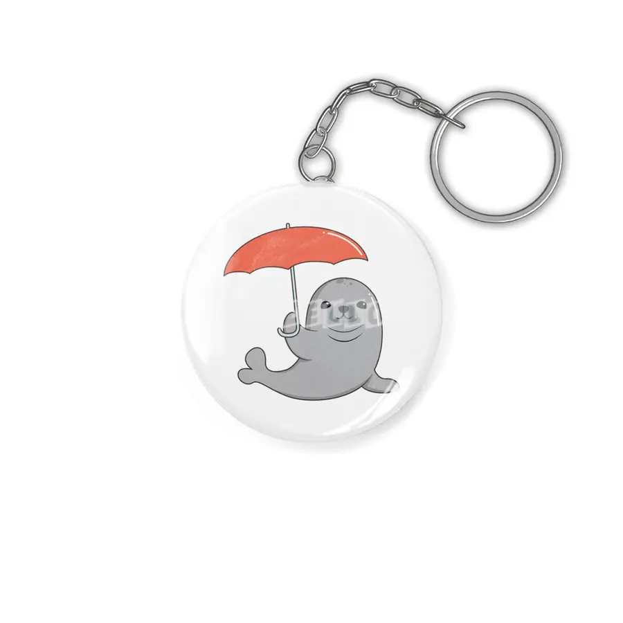 Seal with Umbrella Anahtarlık
