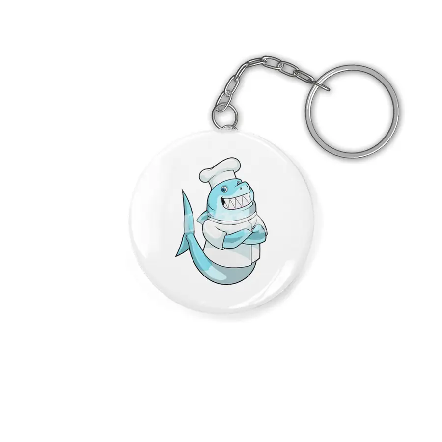 Shark as Chef with Cooking apron Anahtarlık