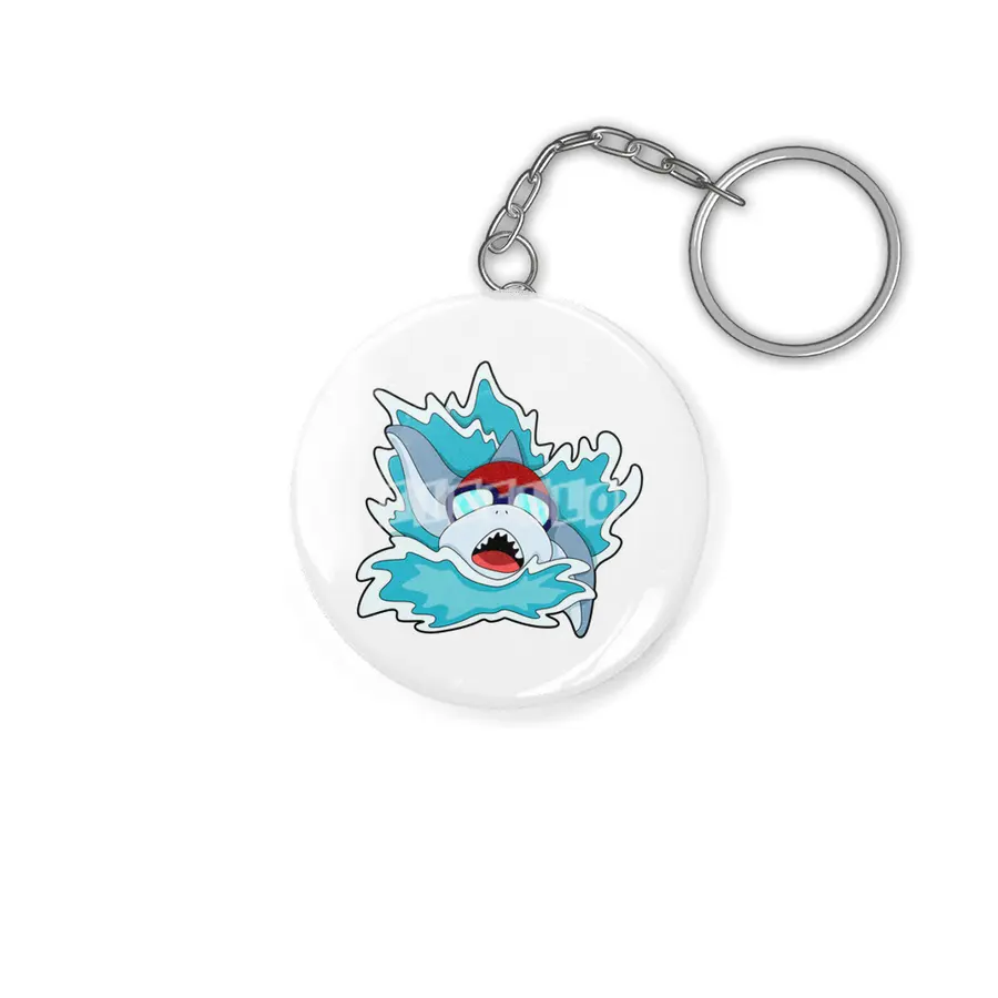 Shark at Swimming with Swimming goggles Anahtarlık
