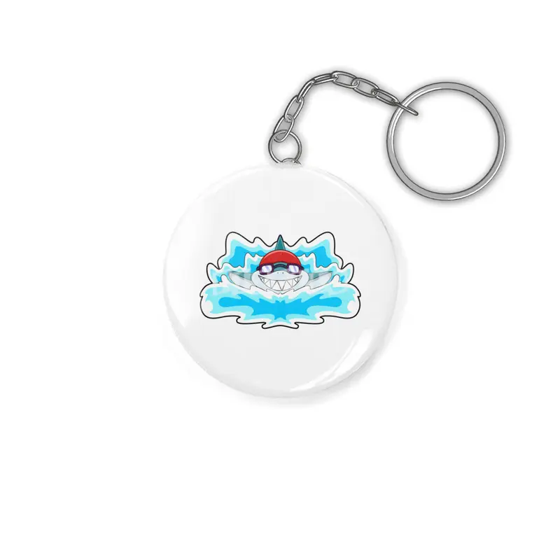 Shark at Swimming with Swimming goggles Anahtarlık