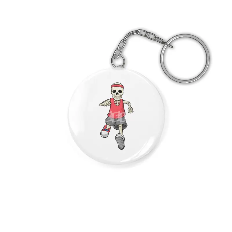 Skeleton at Running with Headband Anahtarlık
