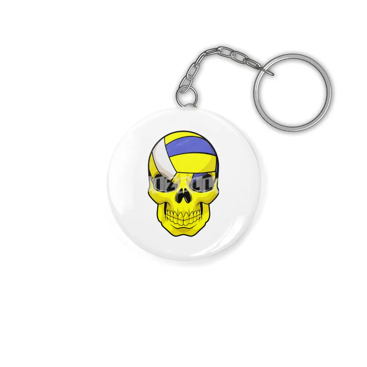 Skull as Volleyball player with Volleyball Anahtarlık