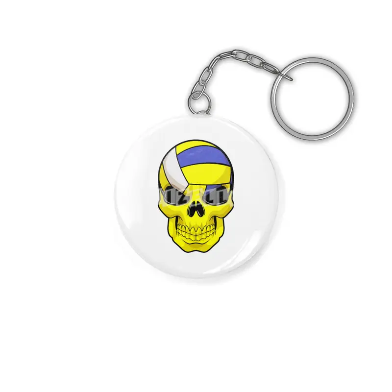 Skull as Volleyball player with Volleyball Anahtarlık