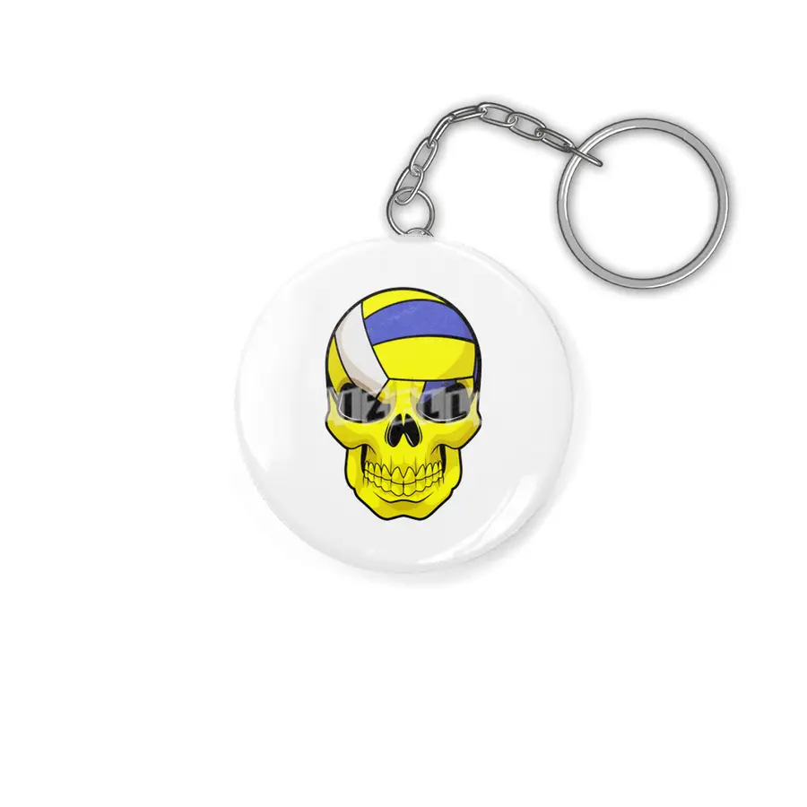 Skull as Volleyball player with Volleyball Anahtarlık
