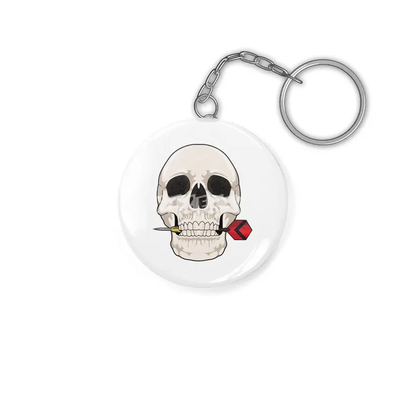 Skull at Darts with Dart Anahtarlık