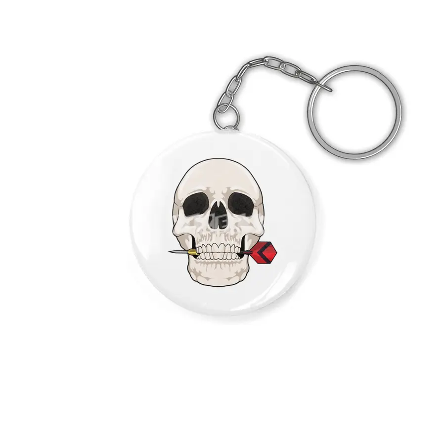 Skull at Darts with Dart Anahtarlık
