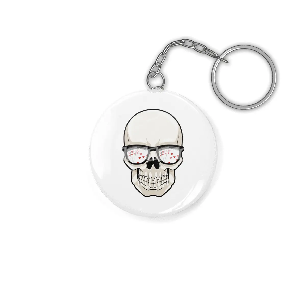 Skull at Poker with Sunglasses Anahtarlık
