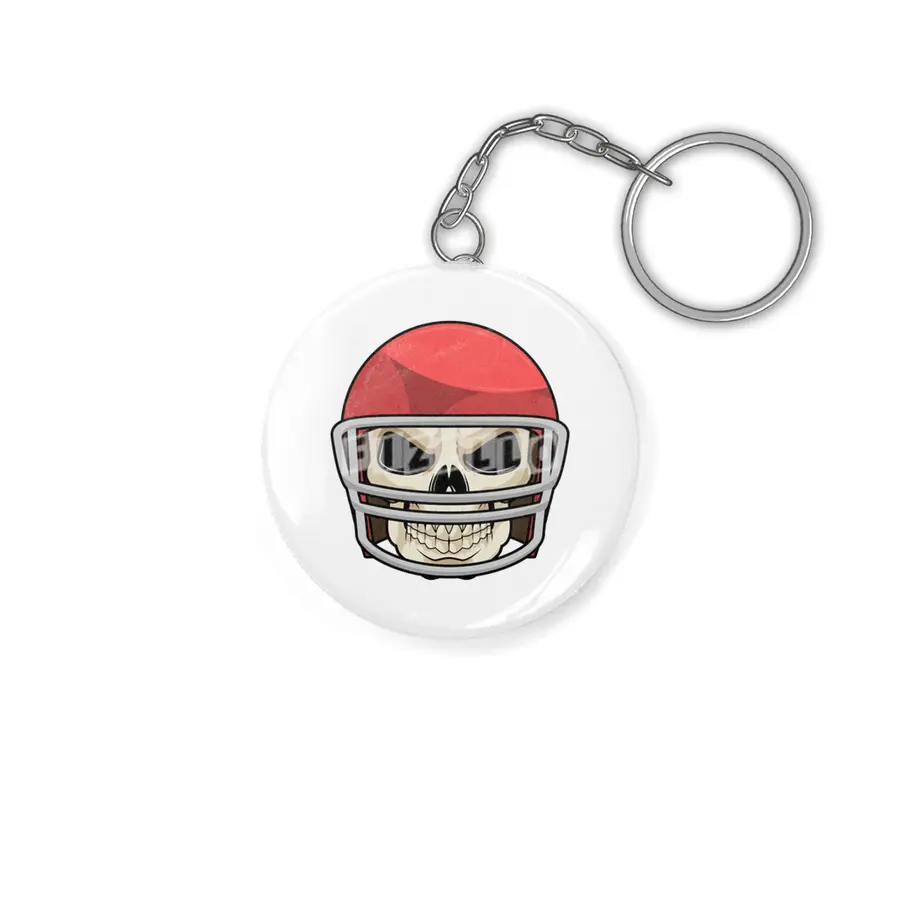 Skull Football Helmet Anahtarlık