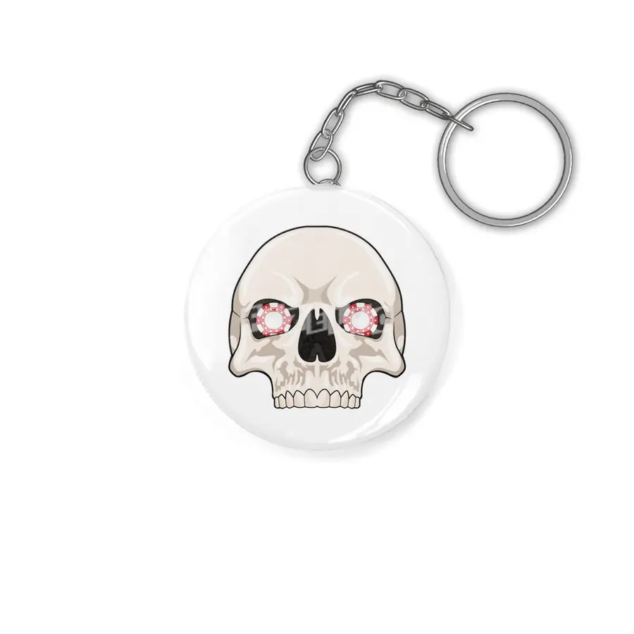 Skull with Poker chips Anahtarlık