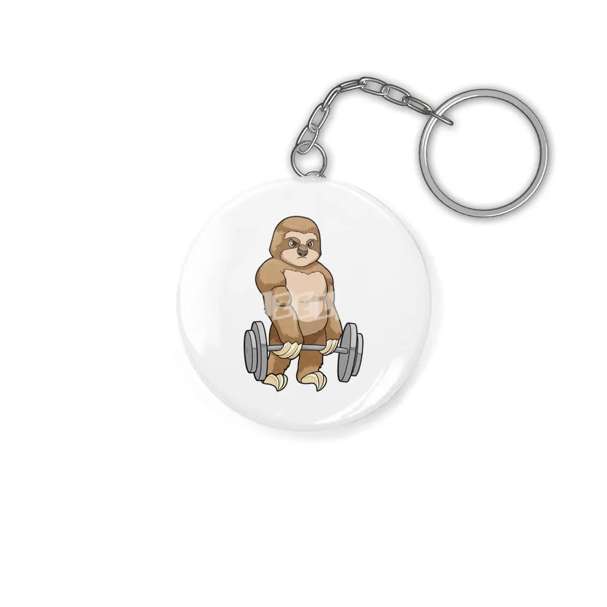 Sloth at Bodybuilding with Barbell Anahtarlık