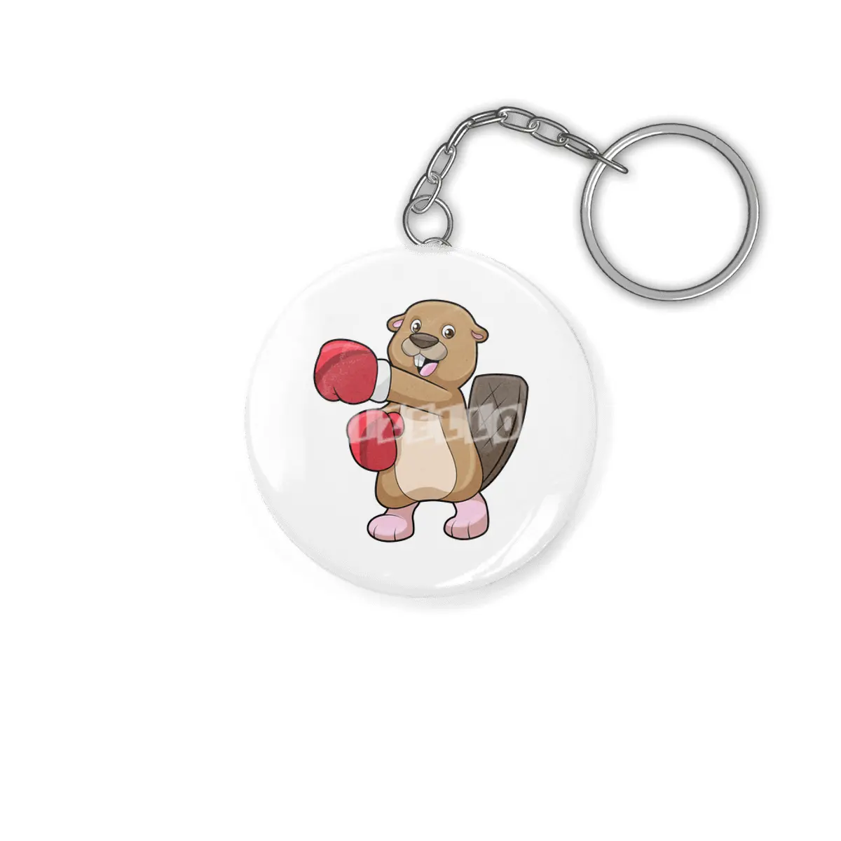 Beaver at Boxing with Boxing gloves Anahtarlık