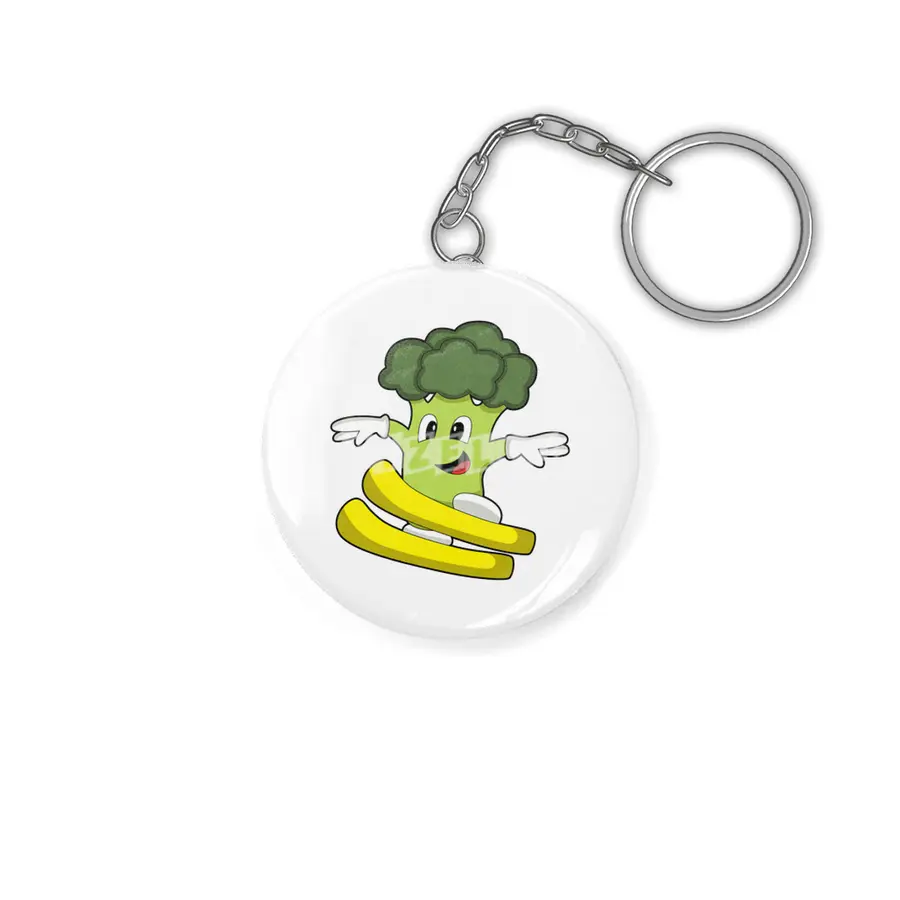 Broccoli as Skier with Ski Anahtarlık