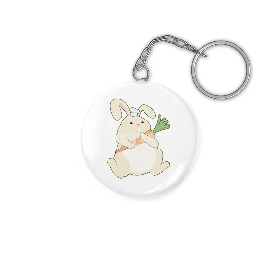 Bunny as Cook with Carrot Anahtarlık