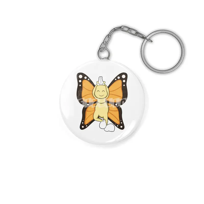 Butterfly at Yoga Stretching exercises Anahtarlık