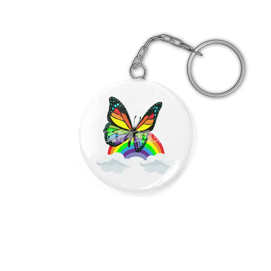 Butterfly with Rainbow Anahtarlık