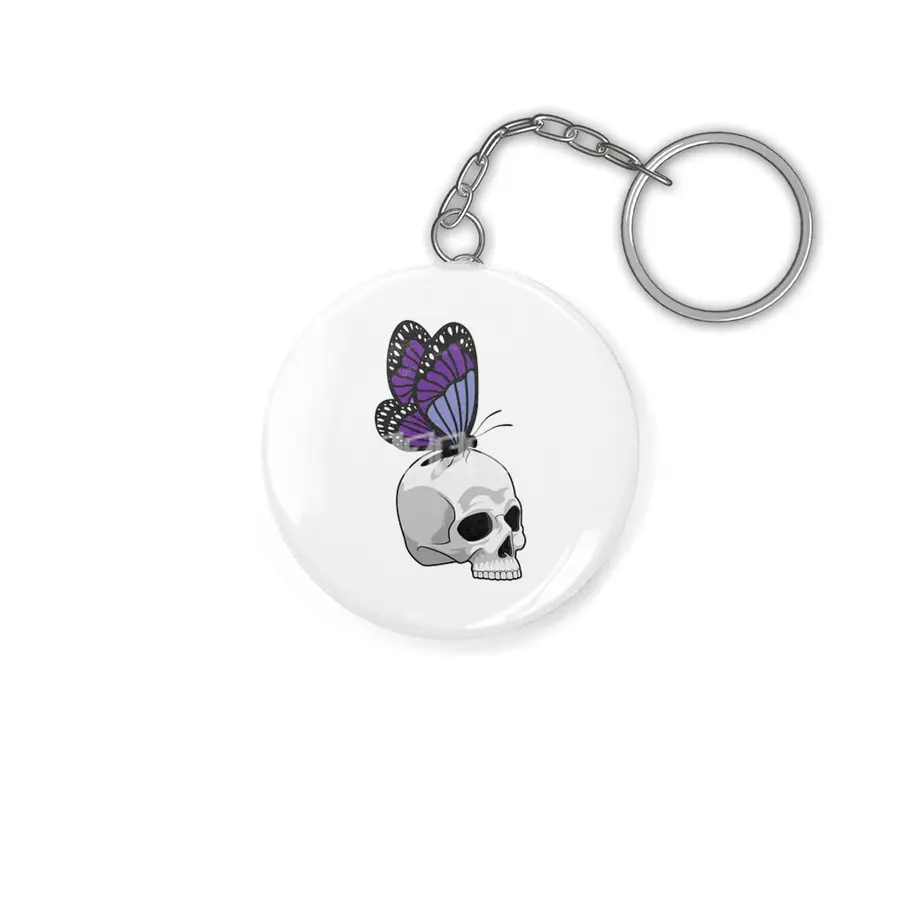 Butterfly with Skull Anahtarlık