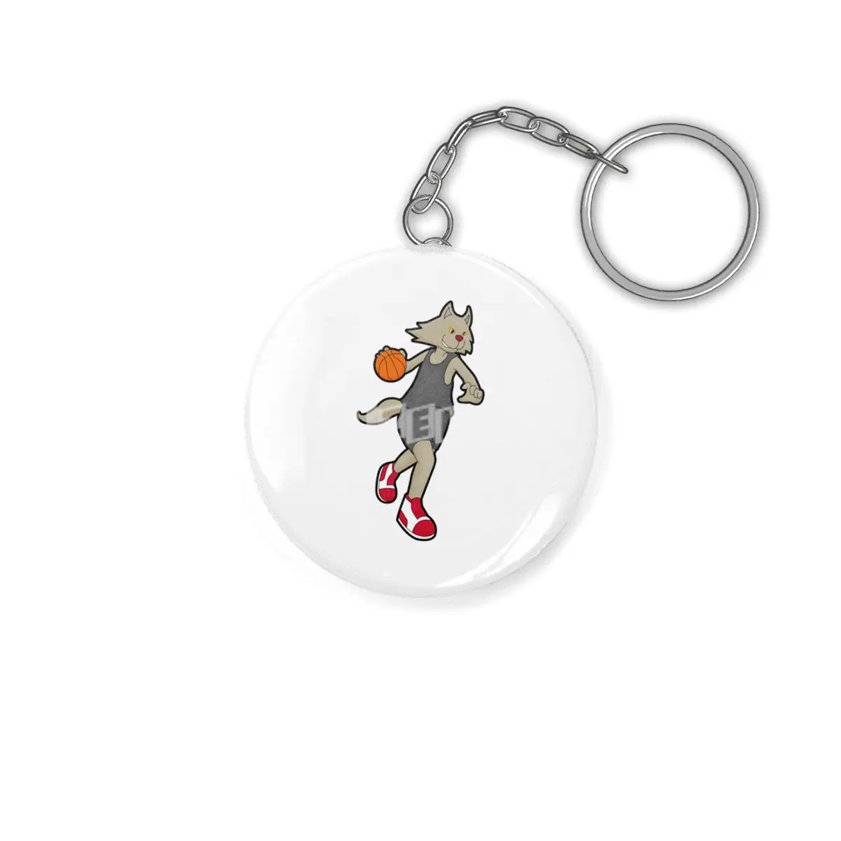 Cat as Basketball player with Basketball Anahtarlık