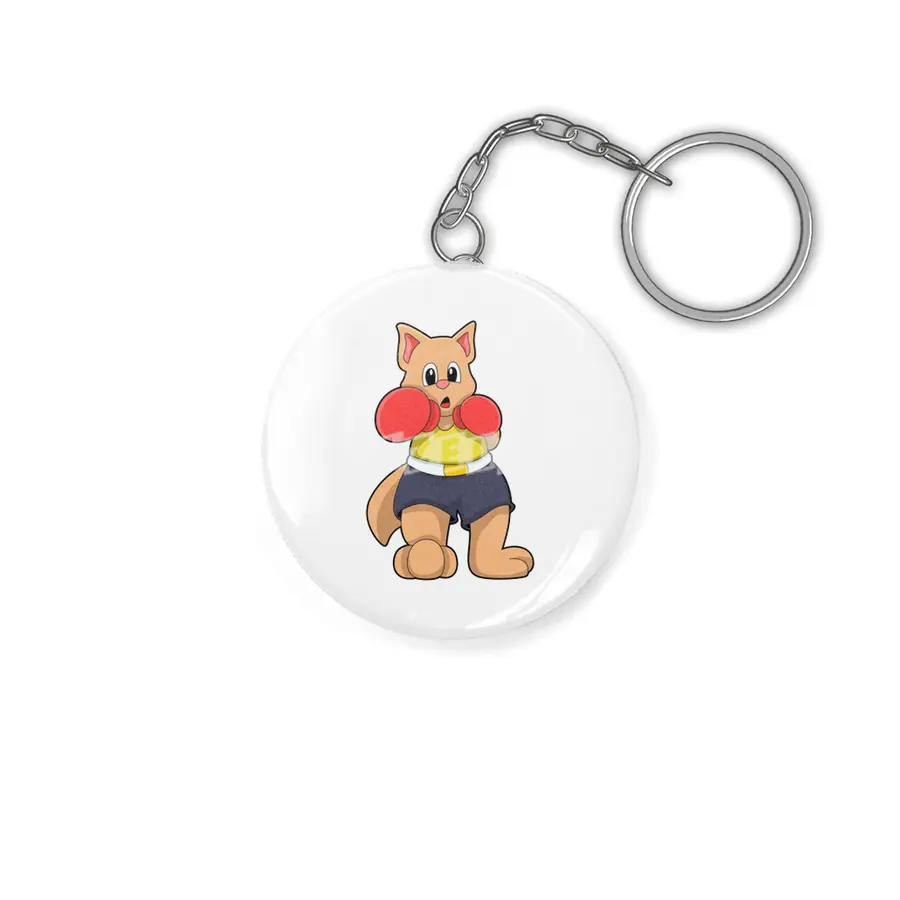 Cat as Boxer at Boxing Anahtarlık