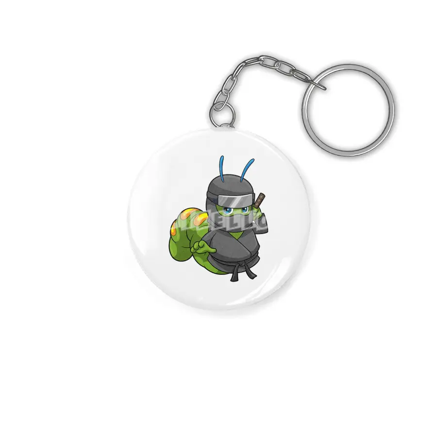 Caterpillar as Ninja with Sword Anahtarlık
