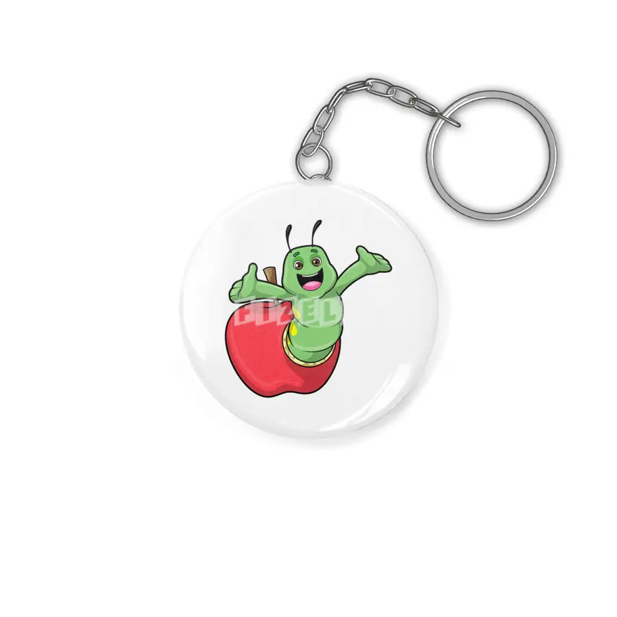 Caterpillar with Apple Anahtarlık