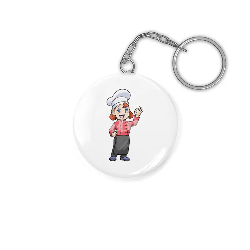 Chef with Cooking apron Anahtarlık