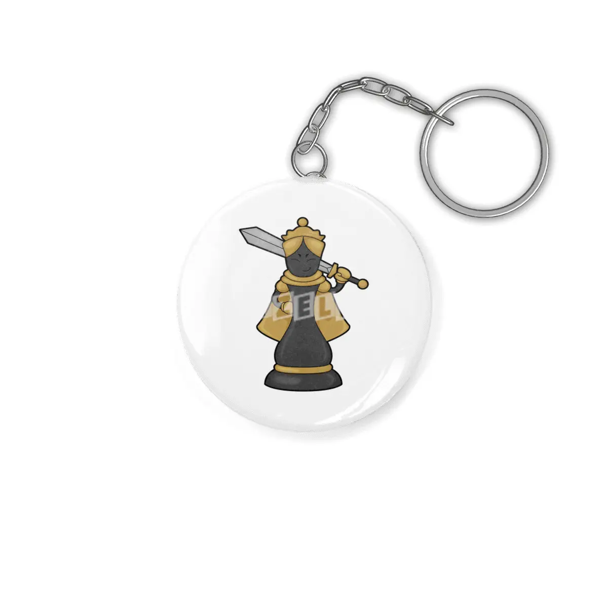 Chess piece Queen at Chess with Sword Anahtarlık