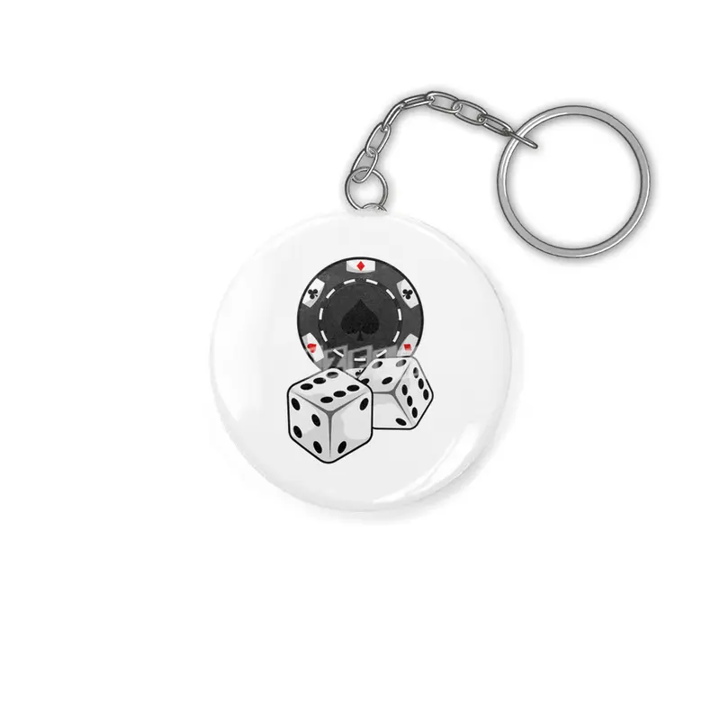 Chip & Dice for Poker Anahtarlık