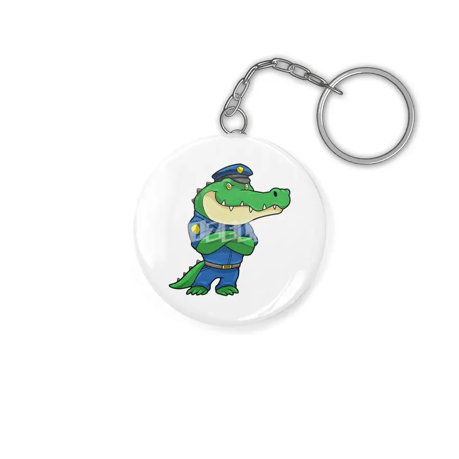 Crocodile as Police officer with Police uniform Anahtarlık