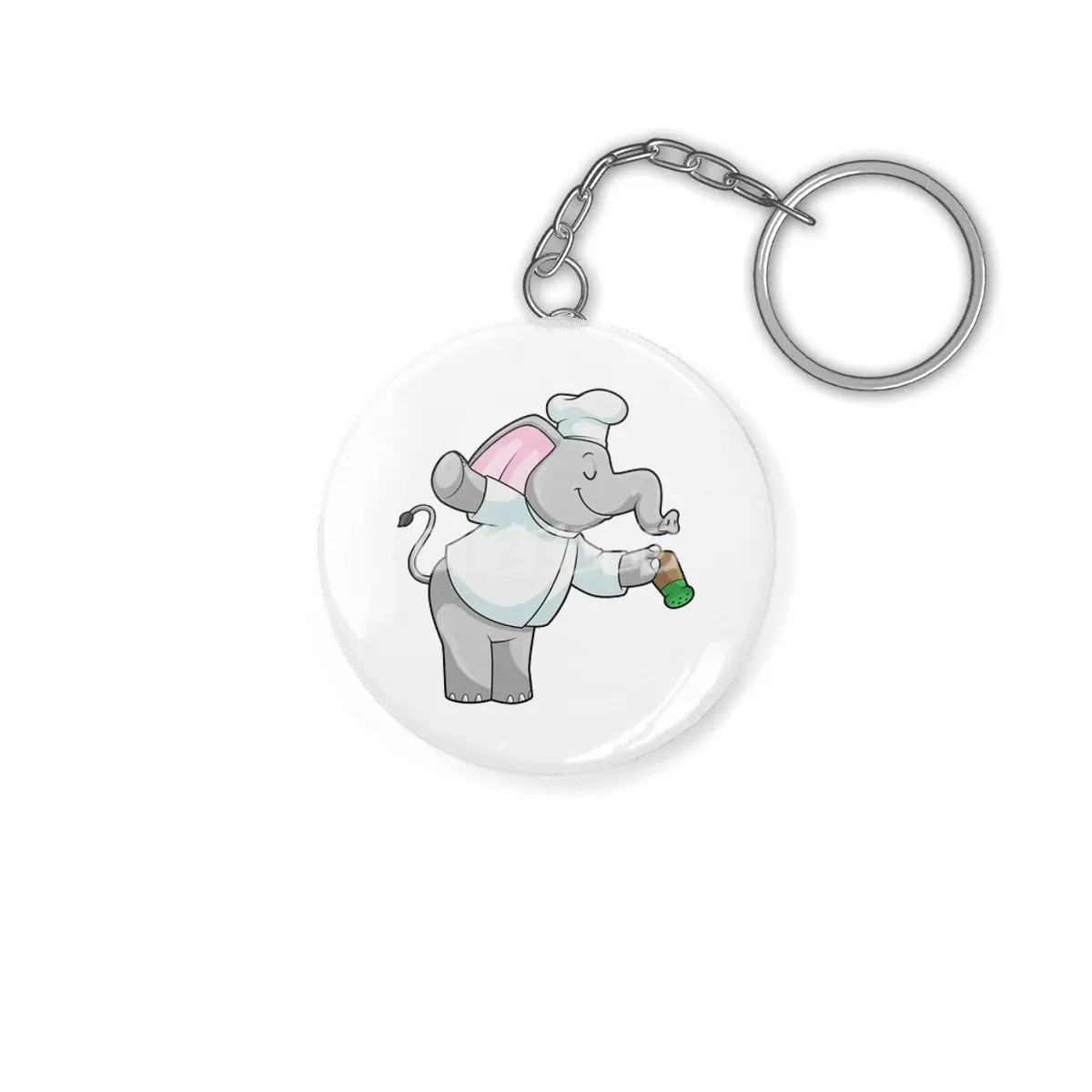 Elephant as Chef with Salt shaker Anahtarlık