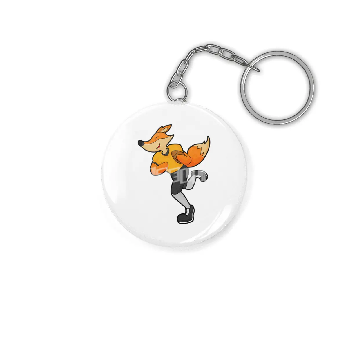 Fox as Football player with Football Anahtarlık