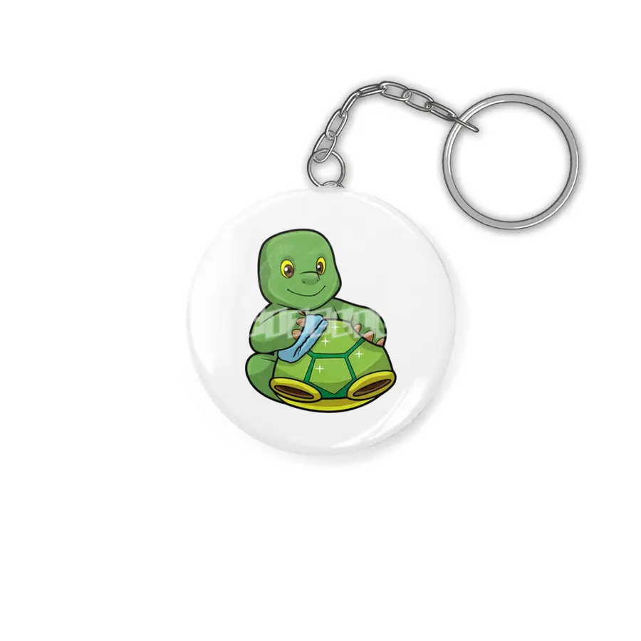 Turtle with Shell & Cleaning rag Anahtarlık