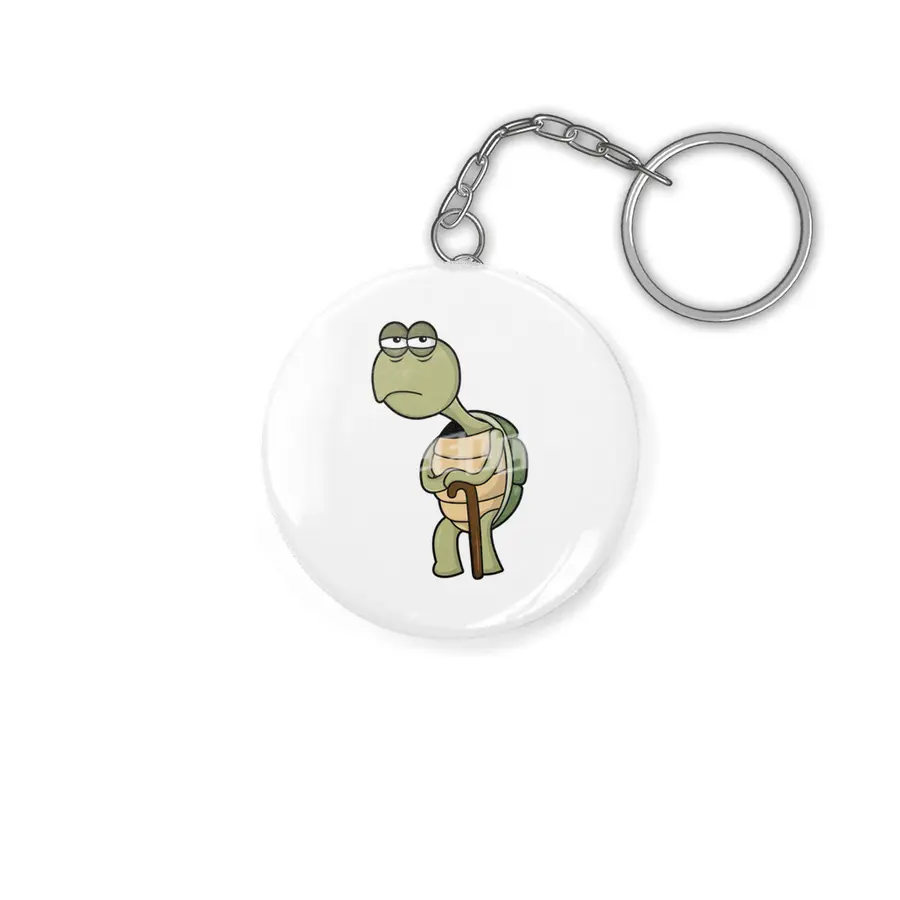 Turtle with Shell & Walking stick Anahtarlık