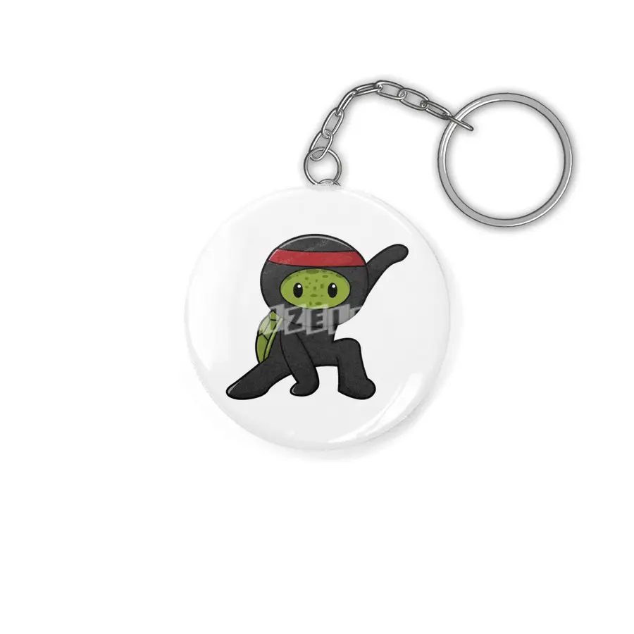 Turtle with Shell as Ninja Anahtarlık