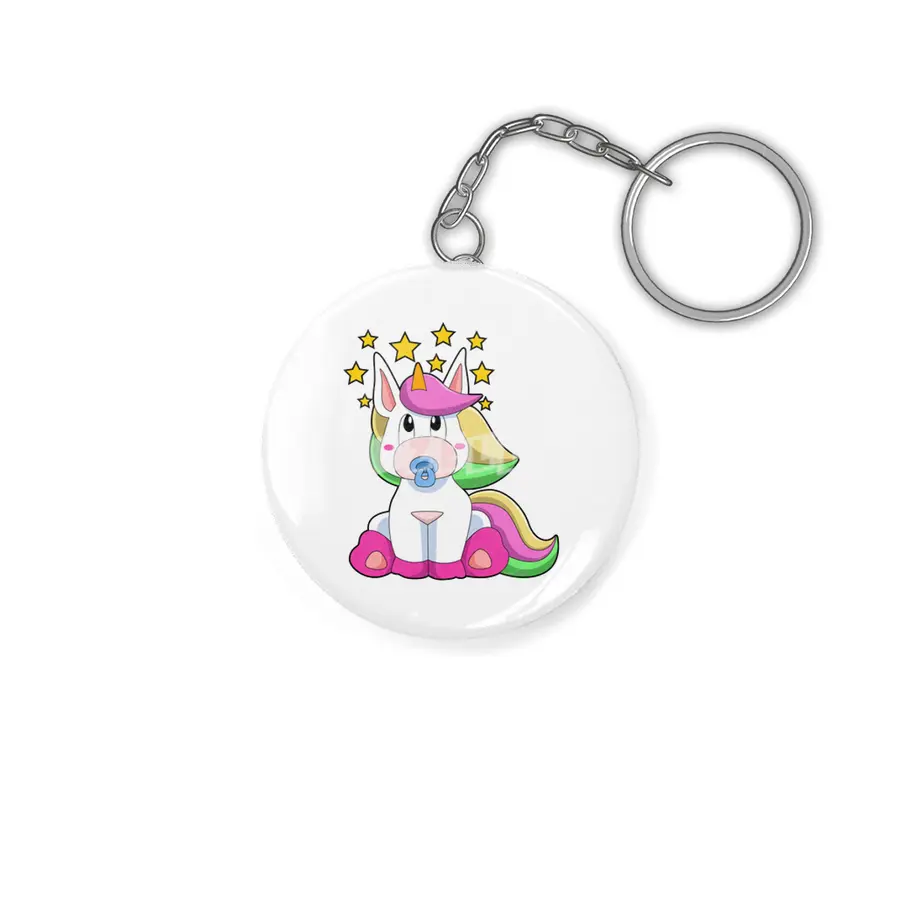 Unicorn as Baby with Pacifier Anahtarlık